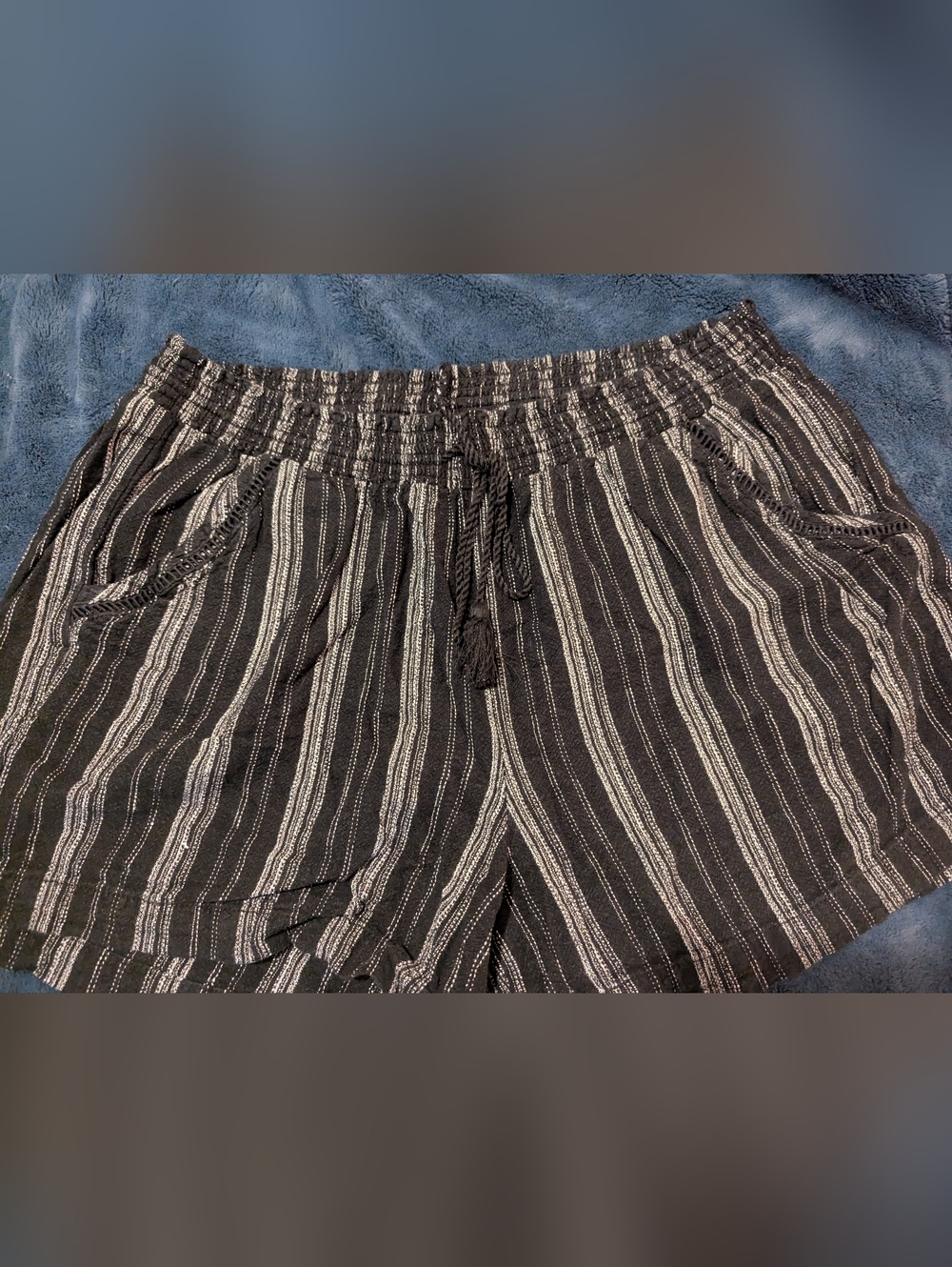 Briggs New York Black and White Striped Shorts Women